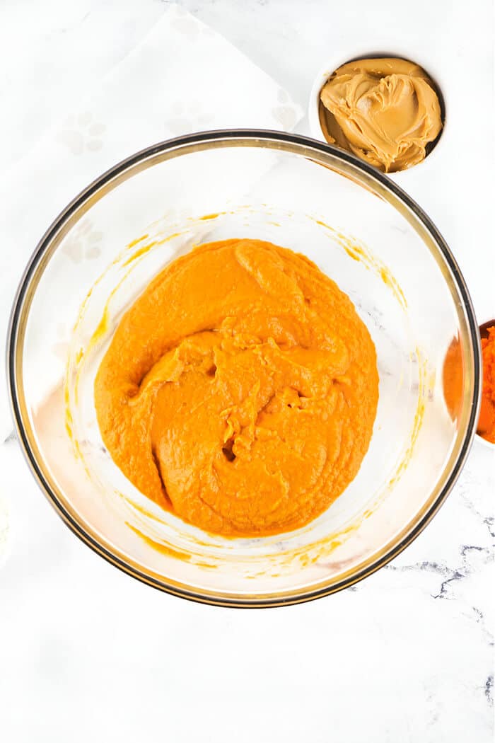 Air fryer dog treats are made with just 4 simple ingredients to give your dog an easy tasty snack anytime! AIR FRYER PUMPKIN AND PEANUT BUTTER DOG TREATS