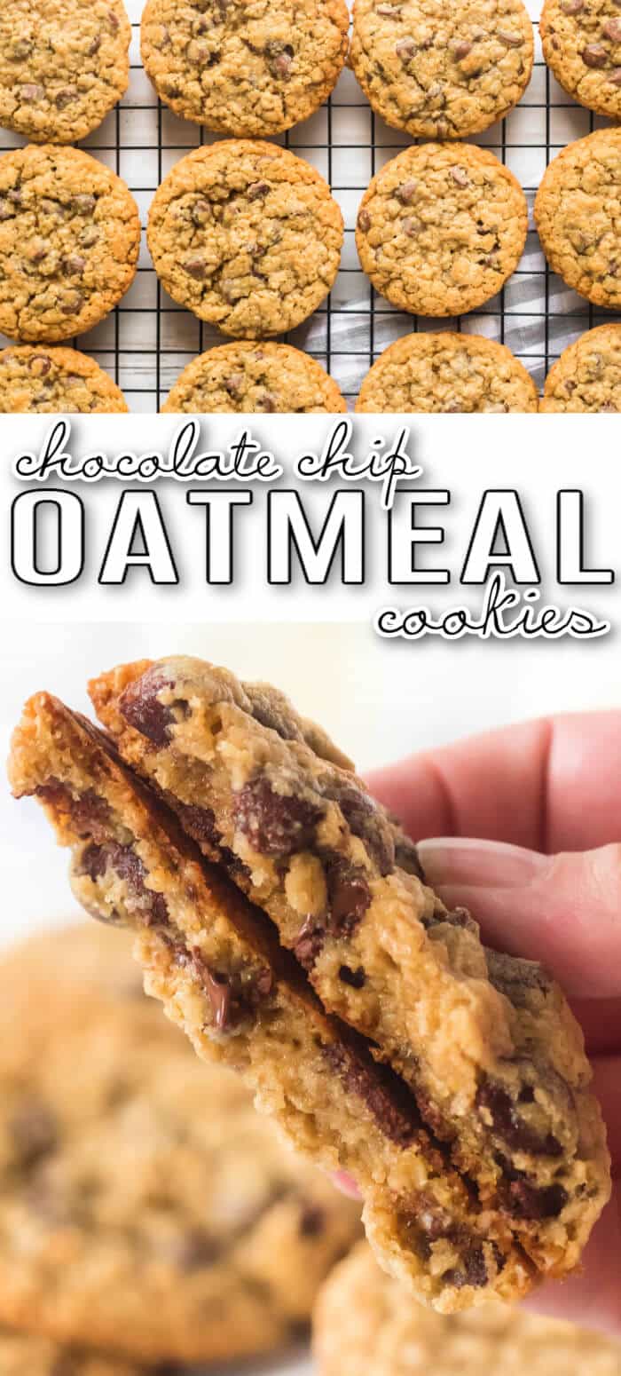 Chocolate chip and oatmeal cookies are wonderfully soft and chewy cookies made with quick oats and milk chocolate chips! BEST CHOCOLATE CHIP AND OATMEAL COOKIES