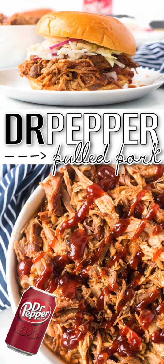 Dr. Pepper pulled pork is loaded with flavor from seasoning and Dr. Pepper and finished with BBQ sauce for an amazing weeknight meal. BEST DR PEPPER PULLED PORK