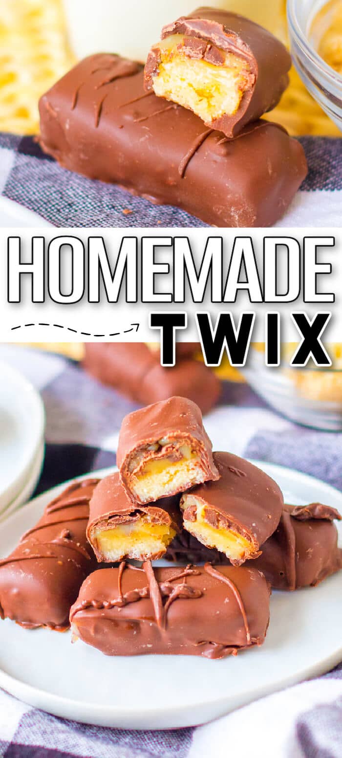 Homemade Twix bars are your favorite candy bar made right in your home with an easy shortbread, caramel, and melted chocolate! BEST HOMEMADE TWIX BARS