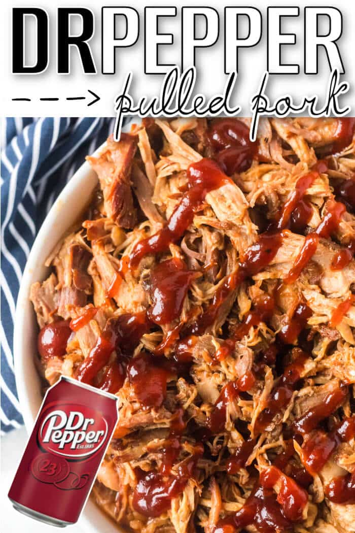 Dr. Pepper pulled pork is loaded with flavor from seasoning and Dr. Pepper and finished with BBQ sauce for an amazing weeknight meal. EASY DR PEPPER PULLED PORK