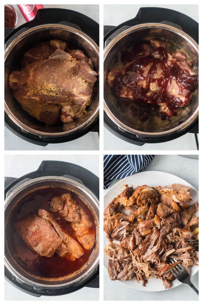 Dr. Pepper pulled pork is loaded with flavor from seasoning and Dr. Pepper and finished with BBQ sauce for an amazing weeknight meal. HOW TO MAKE DR PEPPER PULLED PORK