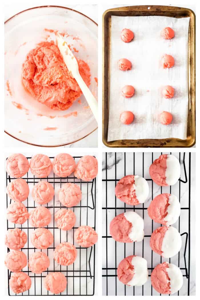 Strawberry cake mix cookies are soft, delicious, and the easiest cookies you'll make with only 3 simple ingredients! HOW TO MAKE STRAWBERY CAKE MIX COOKIES