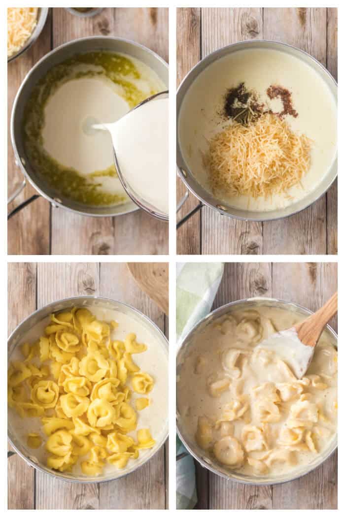 Tortellini alfredo is one of our favorite pasta dishes made with cheese tortellini and a creamy delicious homemade alfredo sauce! HOW TO MAKE TORTELLINI ALFREDO