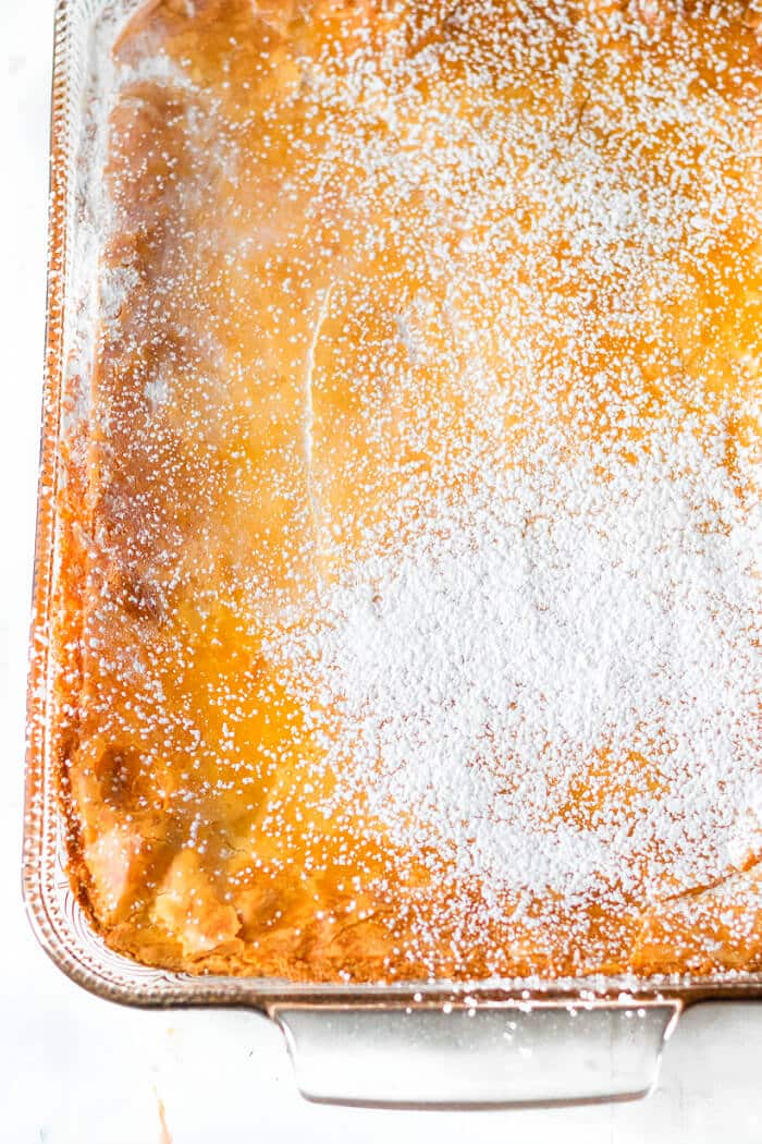 Lemon gooey butter cake is a sweet and tart treat made with lemon cake mix, cream cheese and powdered sugar! LEMON GOOEY BUTTER CAKE RECIPE