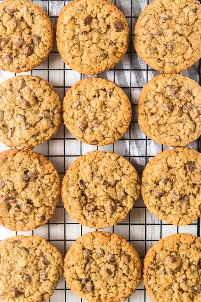 Chocolate chip and oatmeal cookies are wonderfully soft and chewy cookies made with quick oats and milk chocolate chips! OATMEAL CHOCOLATE CHIP COOKIES