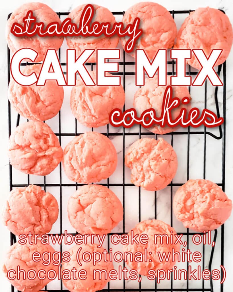 STRAWBERRY CAKE MIX COOKIES