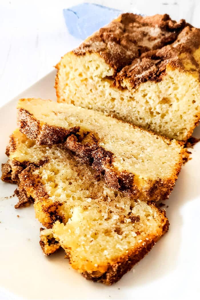 Cinnamon bread is a simple and delicious moist quick bread recipe that is absolutely loaded with sweet cinnamon goodness. MOIST CINNAMON BREAD