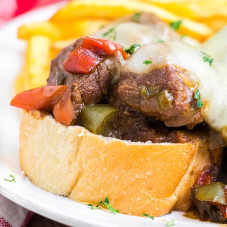 SLOW COOKER PHILLY CHEESESTEAKS