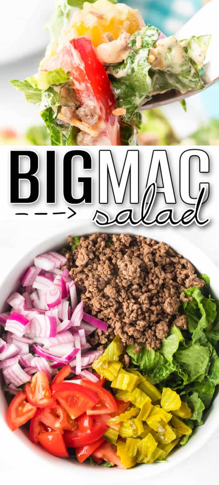 Big Mac salad is a fun spin on the classic burger served as a chopped salad with all the same great flavors including the secret sauce! BEST BIG MAC SALAD