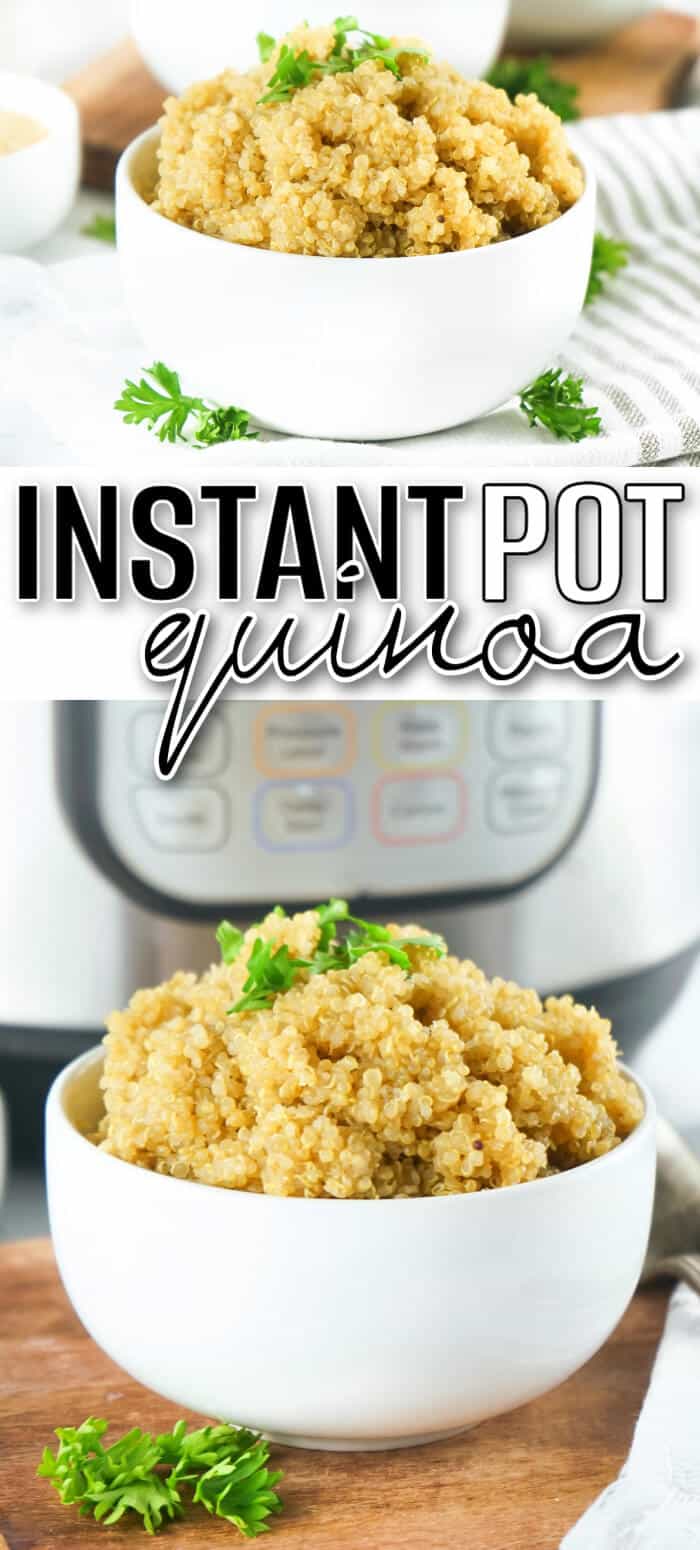 Instant pot quinoa is an easy and quick recipe made with white quinoa, vegetable broth and salt to get perfectly fluffy quinoa every time! BEST INSTANT POT QUINOA