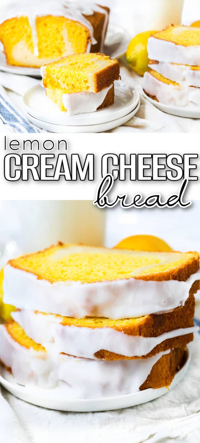 Lemon cream cheese bread is a delicious iced loaf cake made with lemon cake mix, lemon pudding mix and cream cheese topped with a lemon glaze. BEST LEMON CREAM CHEESE BREAD