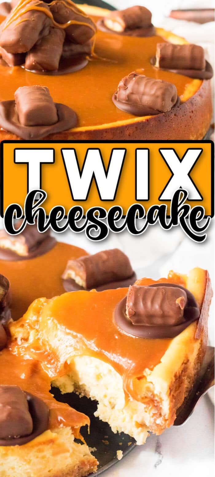 Twix cheesecake is a delightful dessert made with a cookie crust and homemade cheesecake topped with caramel, chocolate and of course, Twix! BEST TWIX CHEESECAKE