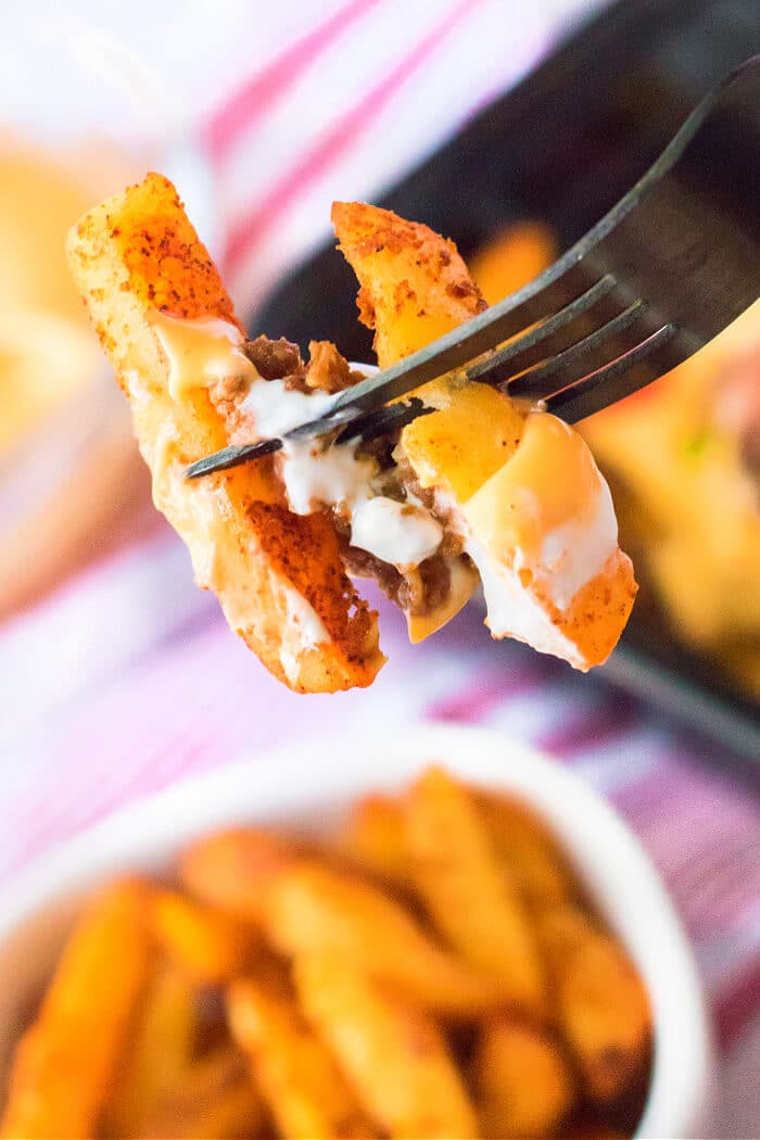 Nacho fries are a homemade version of nacho supreme fries from Taco Bell and they are even crispier and better than the original! COPYCAT TACO BELL NACHO FRIES
