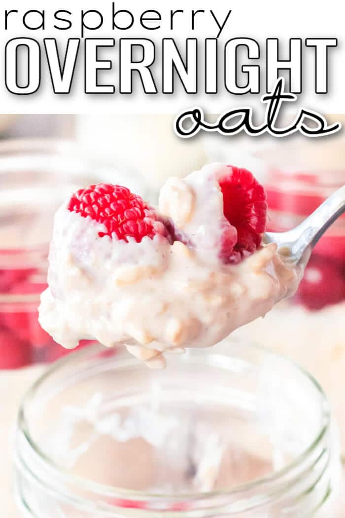Raspberry overnight oats are a creamy, sweet breakfast made with rolled oats, milk, yogurt and raspberry preserves! EASY RASPBERRY OVERNIGHT OATS
