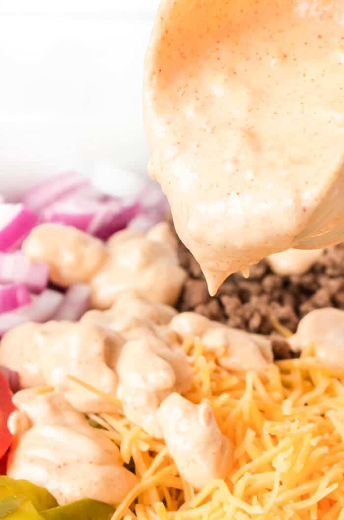 Big Mac salad is a fun spin on the classic burger served as a chopped salad with all the same great flavors including the secret sauce! HOW TO MAKE BIG MAC SALAD