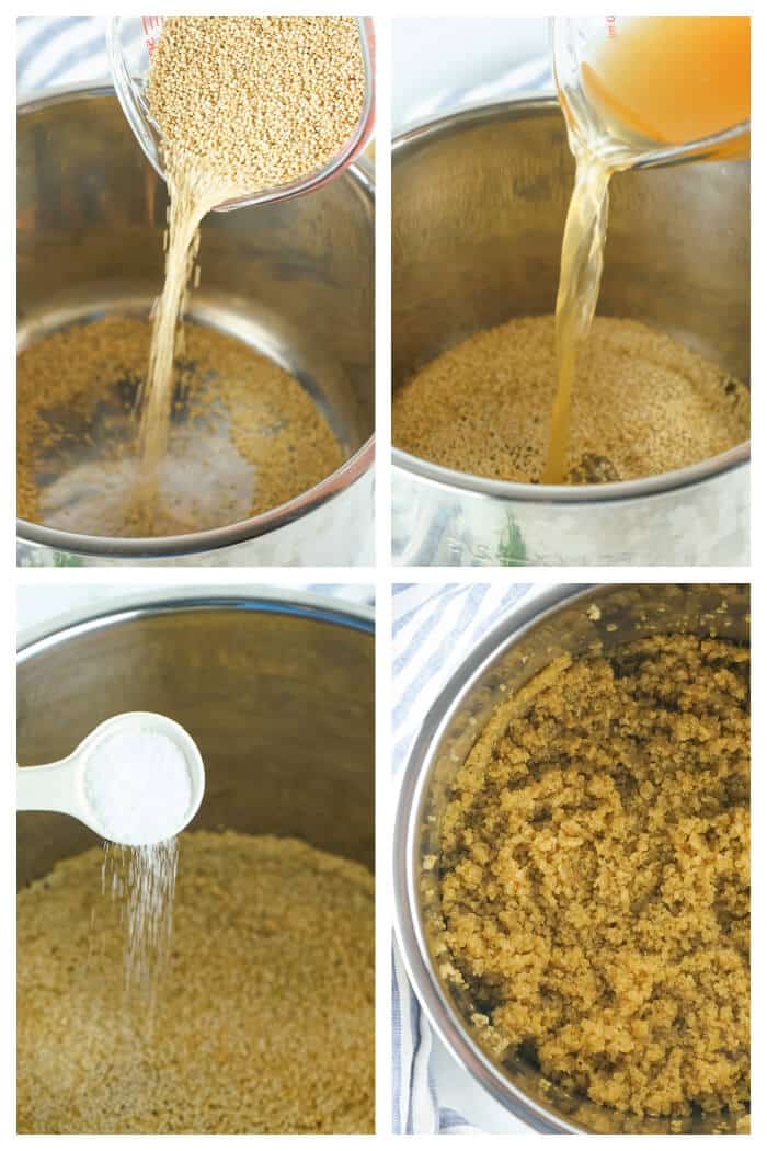 Instant pot quinoa is an easy and quick recipe made with white quinoa, vegetable broth and salt to get perfectly fluffy quinoa every time! HOW TO MAKE INSTANT POT QUINOA