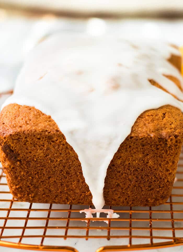 Lemon cream cheese bread is a delicious iced loaf cake made with lemon cake mix, lemon pudding mix and cream cheese topped with a lemon glaze. ICED LEMON CREAM CHEESE BREAD