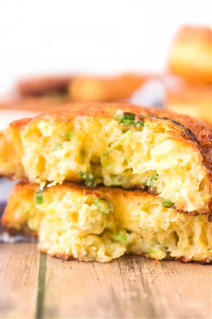INSIDE OF ZUCCHINI FRITTERS