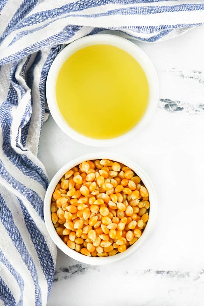Instant pot popcorn is a simple way to make homemade popcorn right in your instapot with all the flavor and no mess! INSTANT POT POPCORN INGREDIENTS
