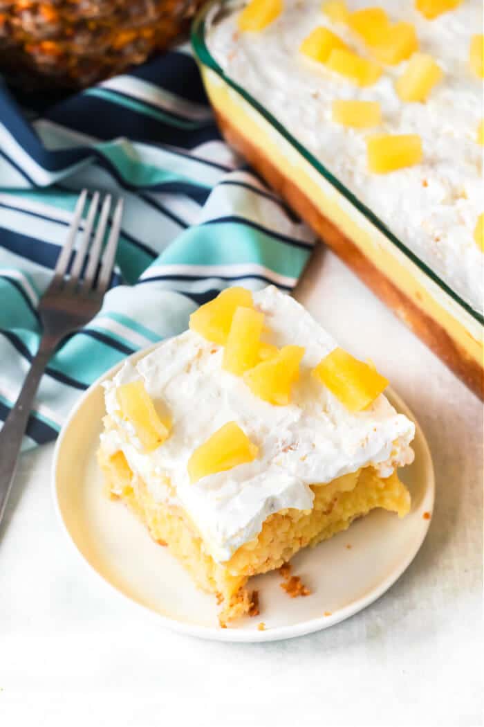 PINEAPPLE POKE CAKE WITH PUDDING