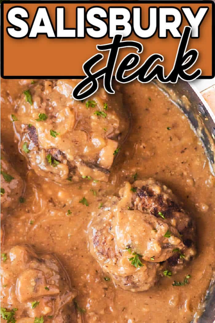 Salisbury steak is a classic dish made with seasoned ground beef cooked with sautéed mushrooms and onions in a delicious homemade gravy! EASY SALISBURY STEAK RECIPE