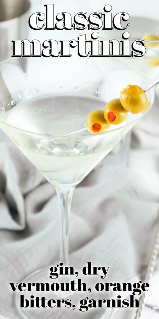 RECIPE FOR CLASSIC MARTINIS