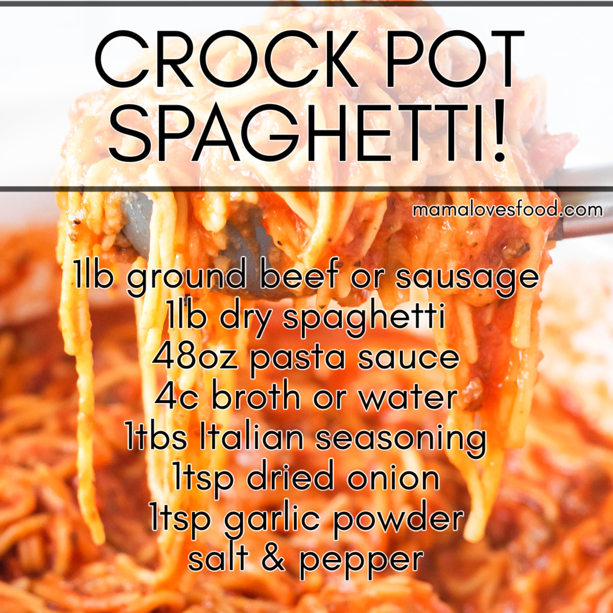 BEST CROCK POT SPAGHETTI