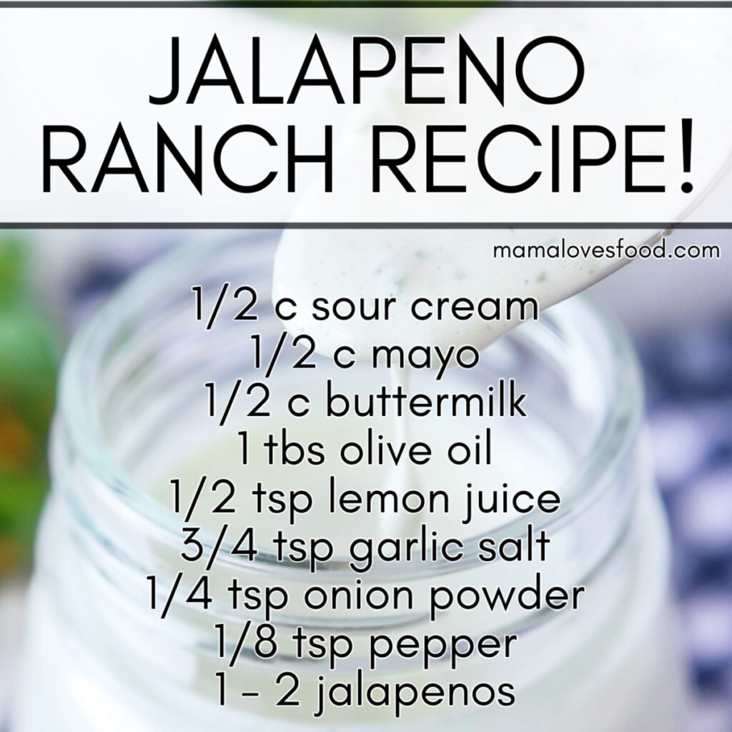 HOMEMADE JALAPENO RANCH DRESSING