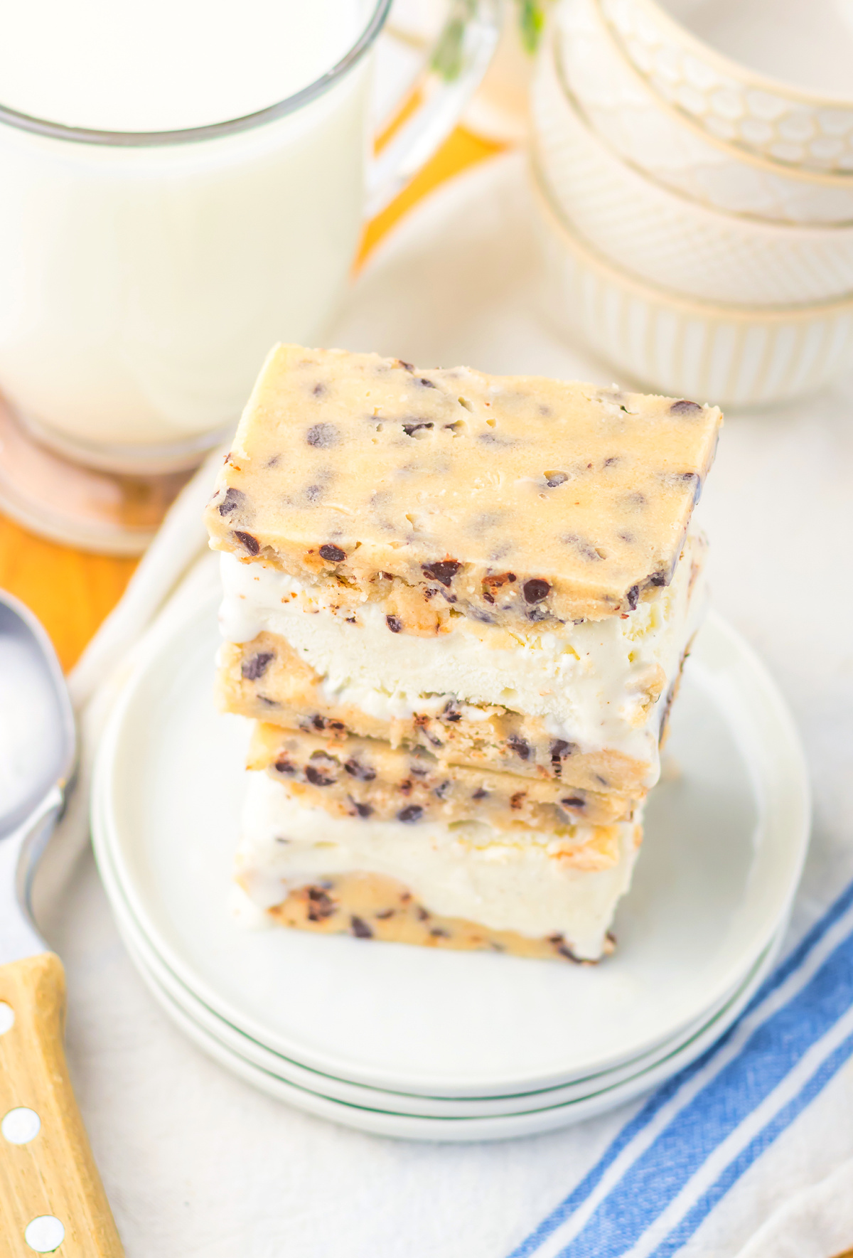 ice cream sandwich with cookie dough