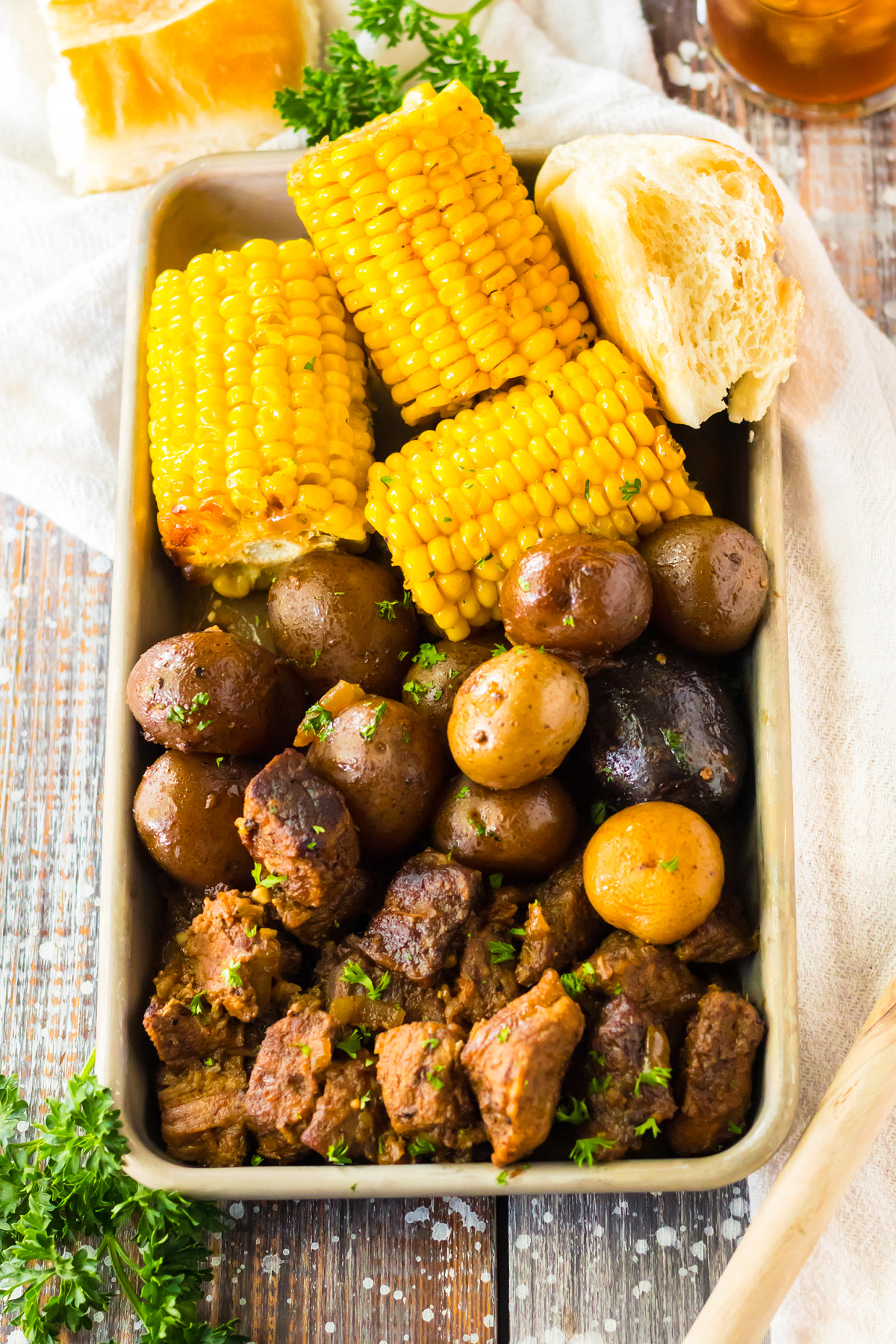 steak potato and corn crock pot dinner