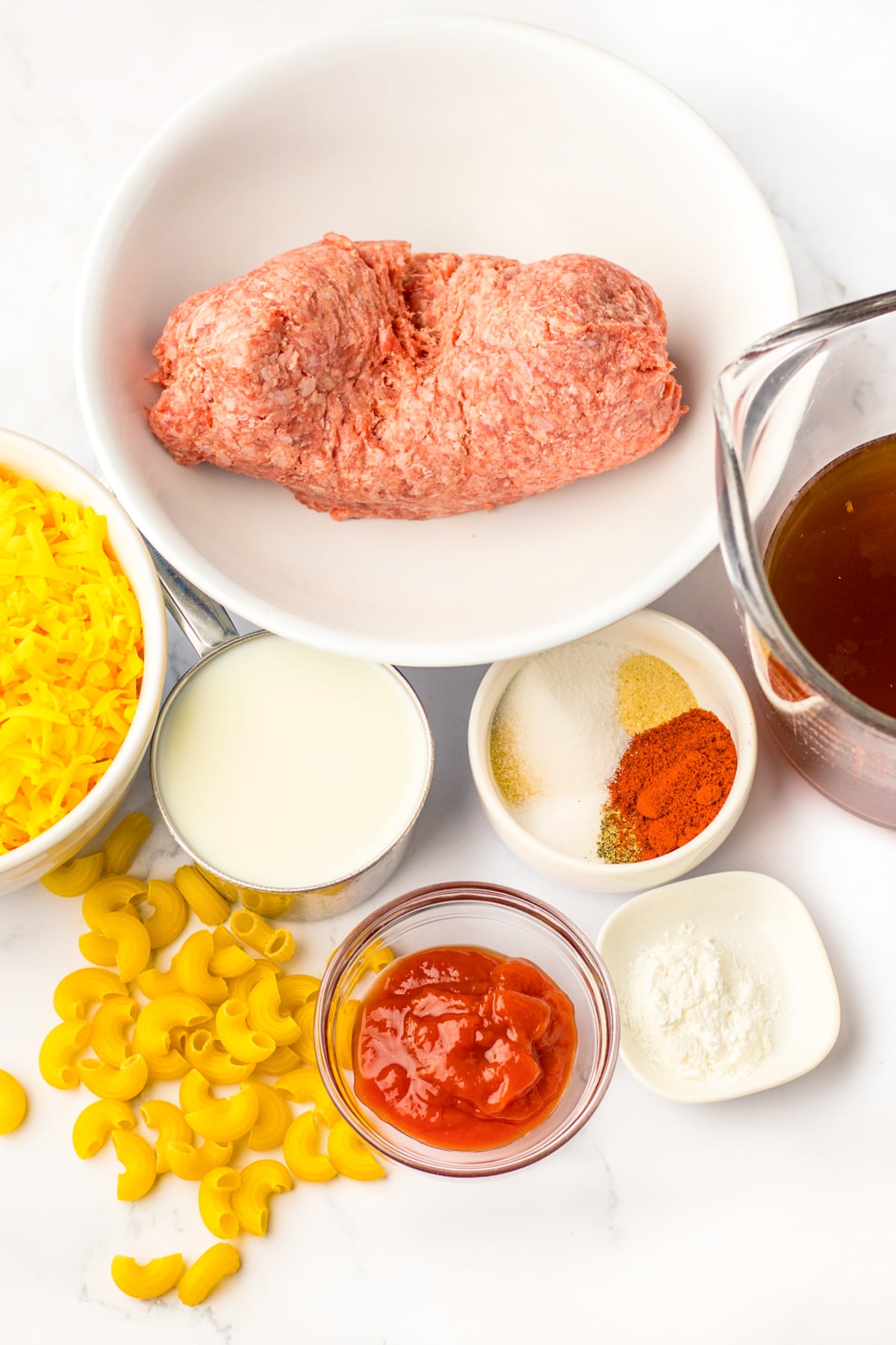 ingredients for homemade hamburger helper