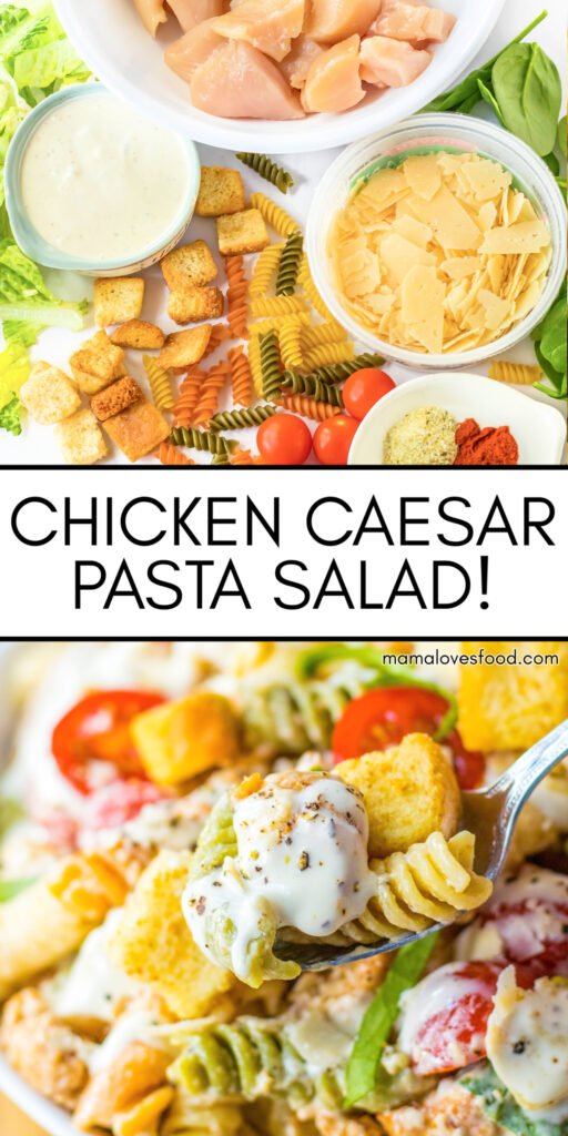 chicken pasta caesar salad