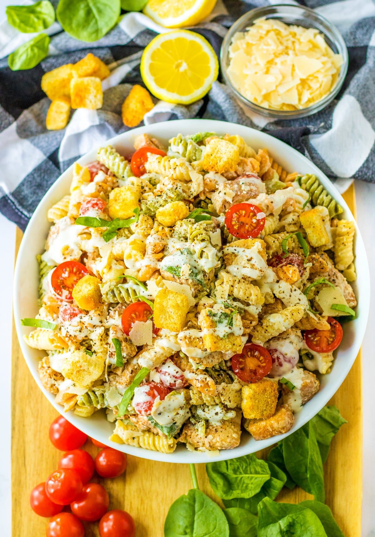 chicken pasta salad with caesar dressing