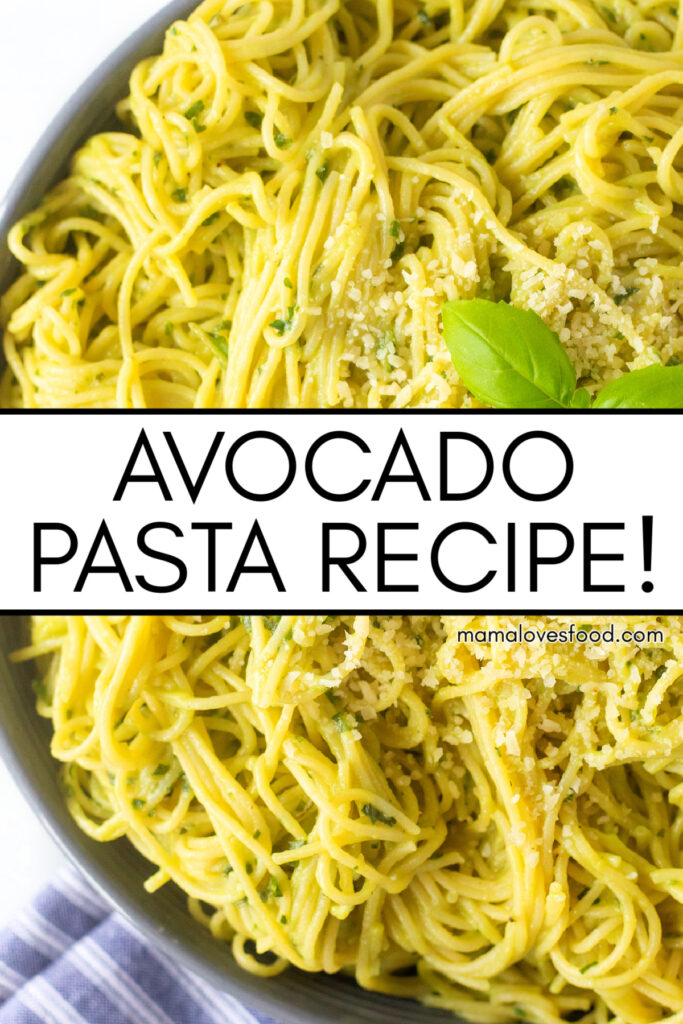 easy avocado sauce and pasta