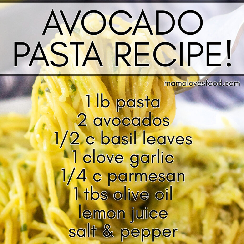 easy recipe avocado pasta
