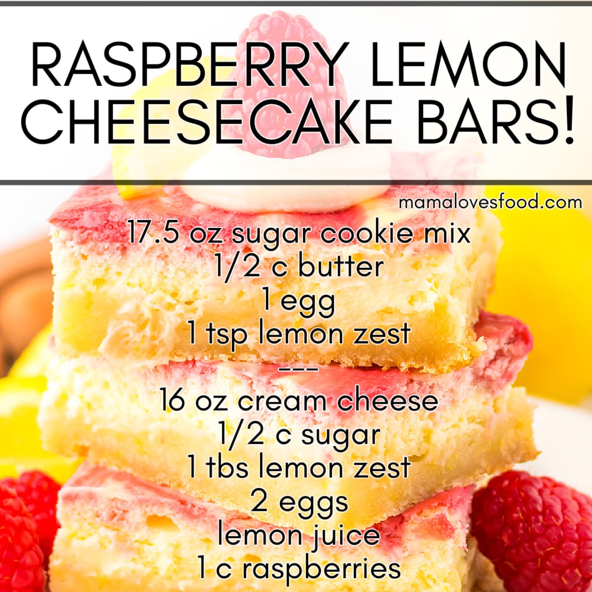 recipe raspberry lemon cheesecake bars