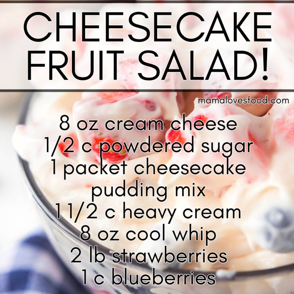 red white and blue cheesecake fruit salad
