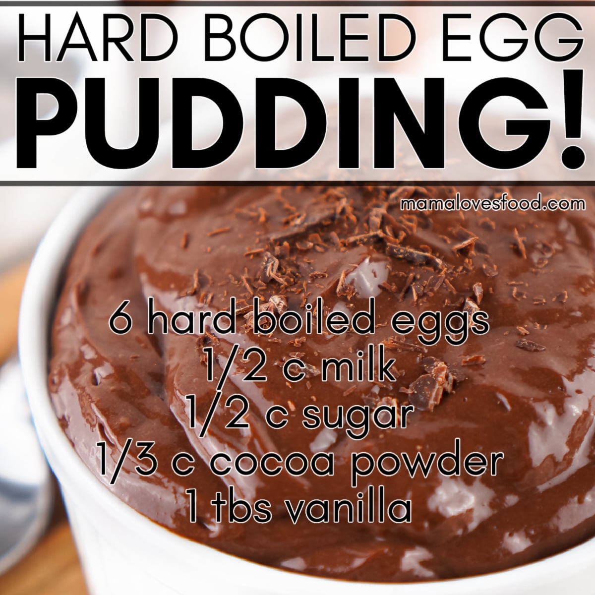 chocolate pudding with hard boiled eggs