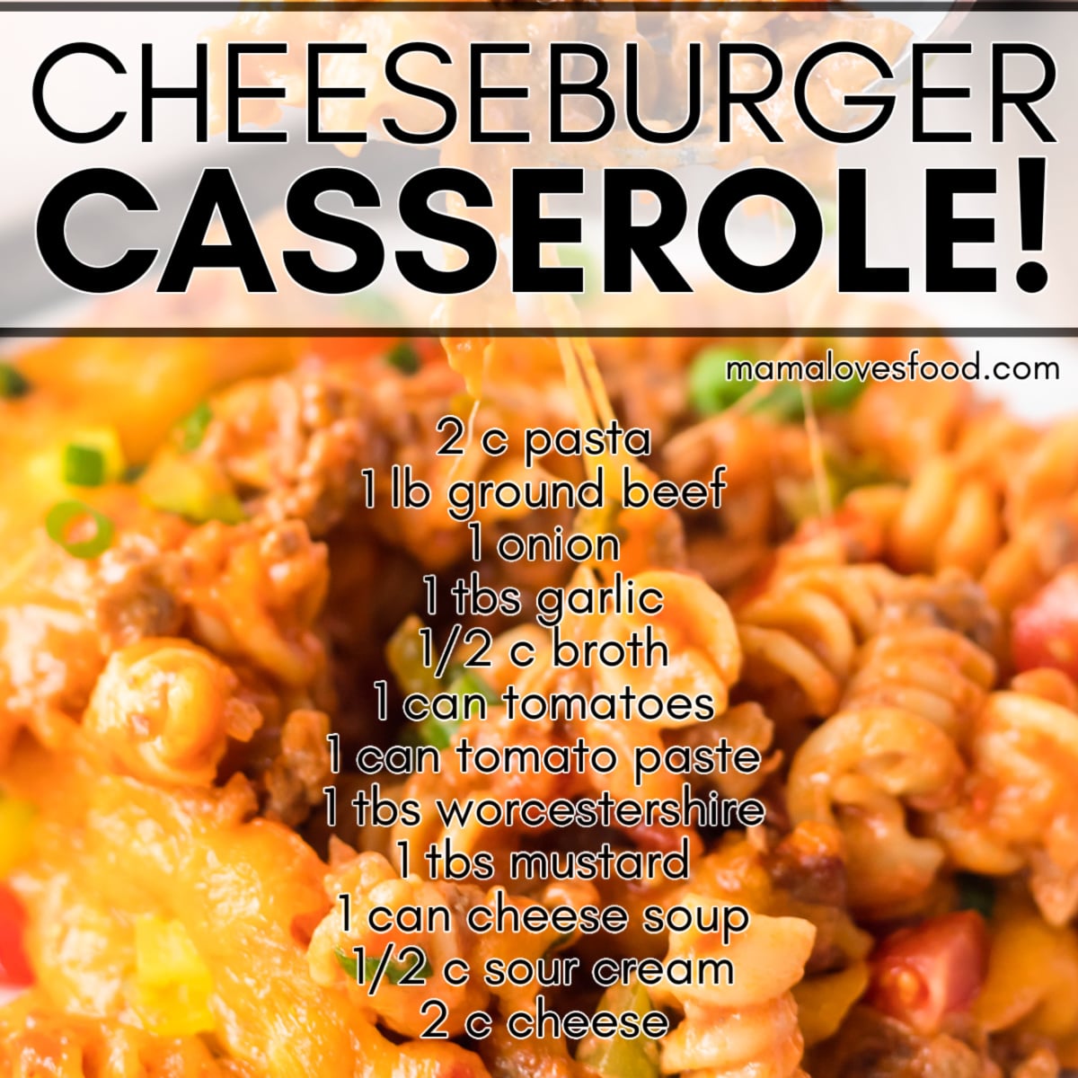 easy cheeseburger casserole