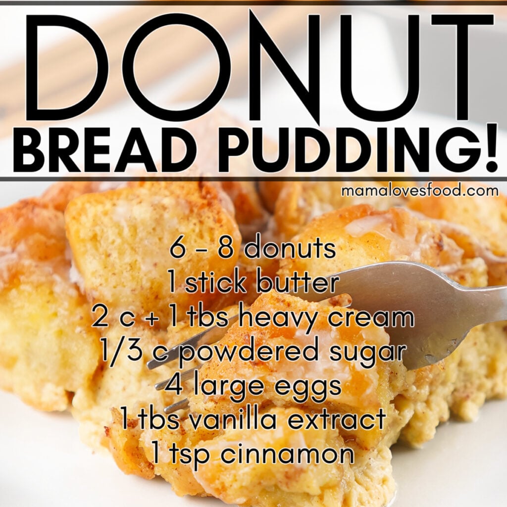 homemade donut bread pudding